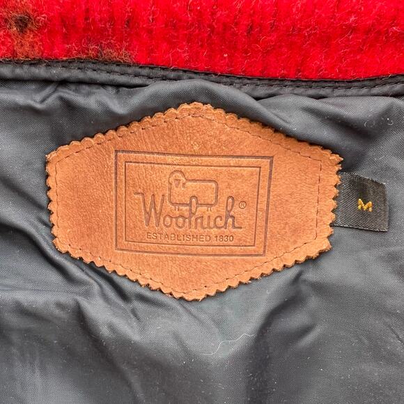 Vintage Woolrich Aztec Southwestern Hooded Wool Chore Coat M Pattern Print Red - Picture 2 of 15